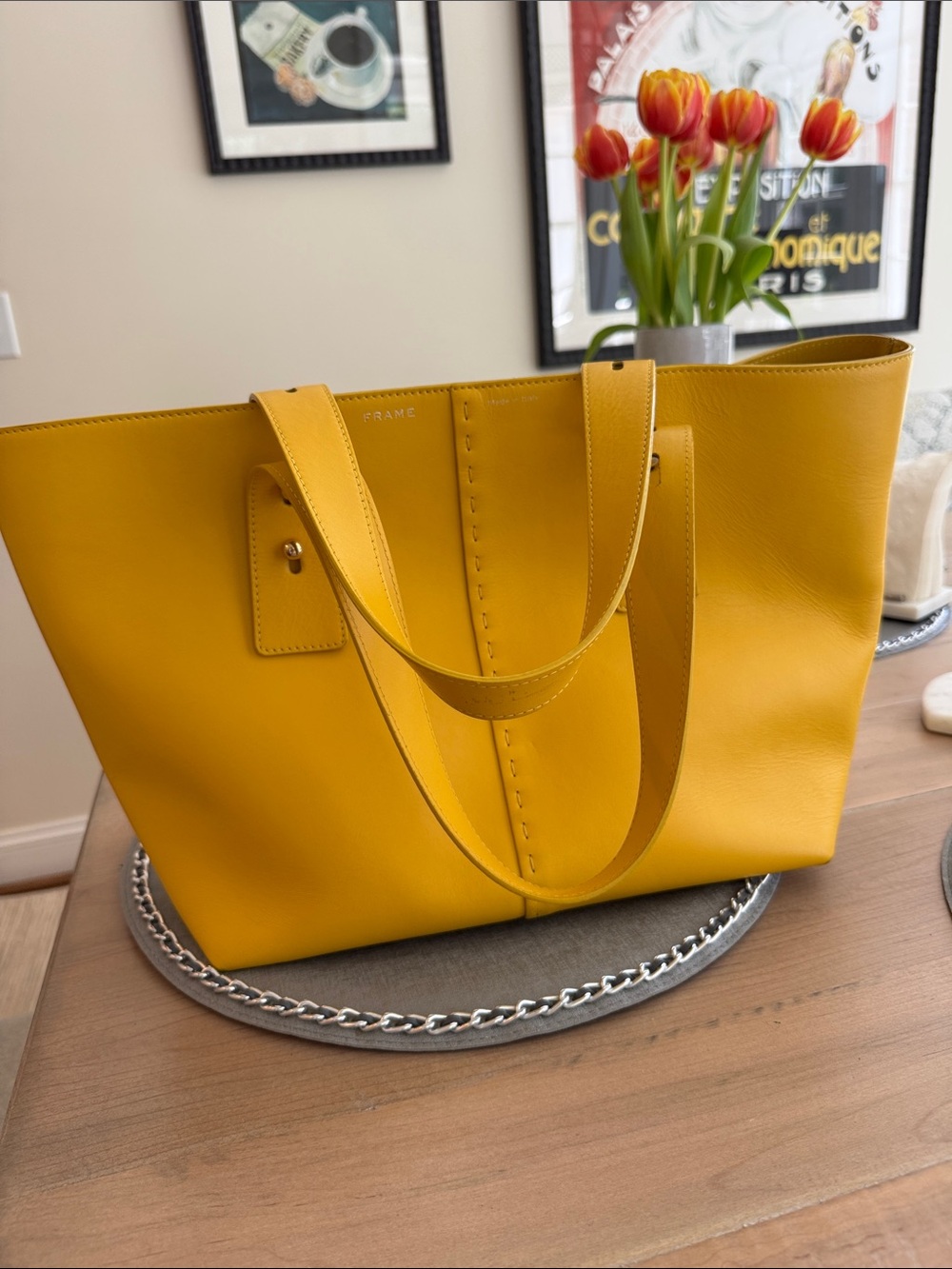 Frame Denim Yellow Leather Tote